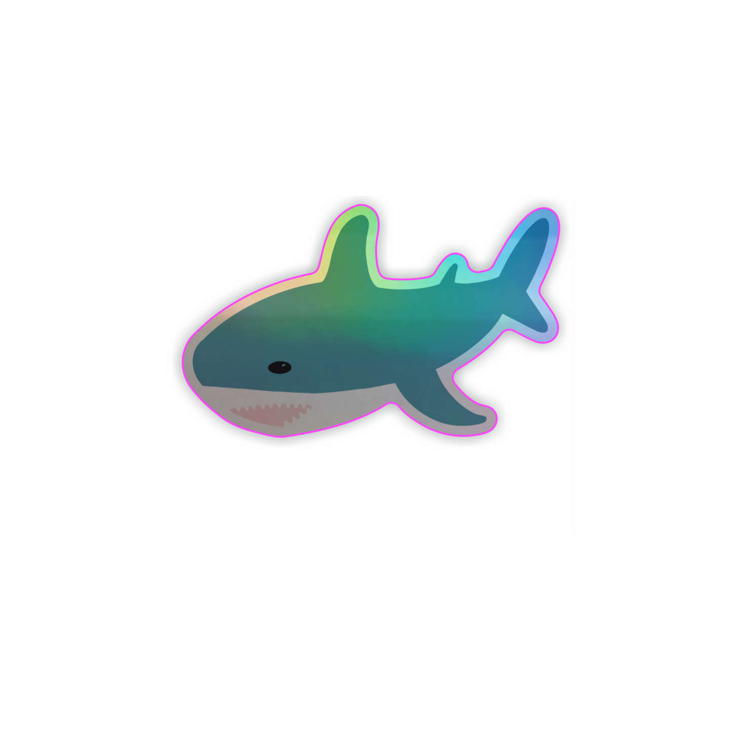 Blahaj holographic shark vinyl sticker cute