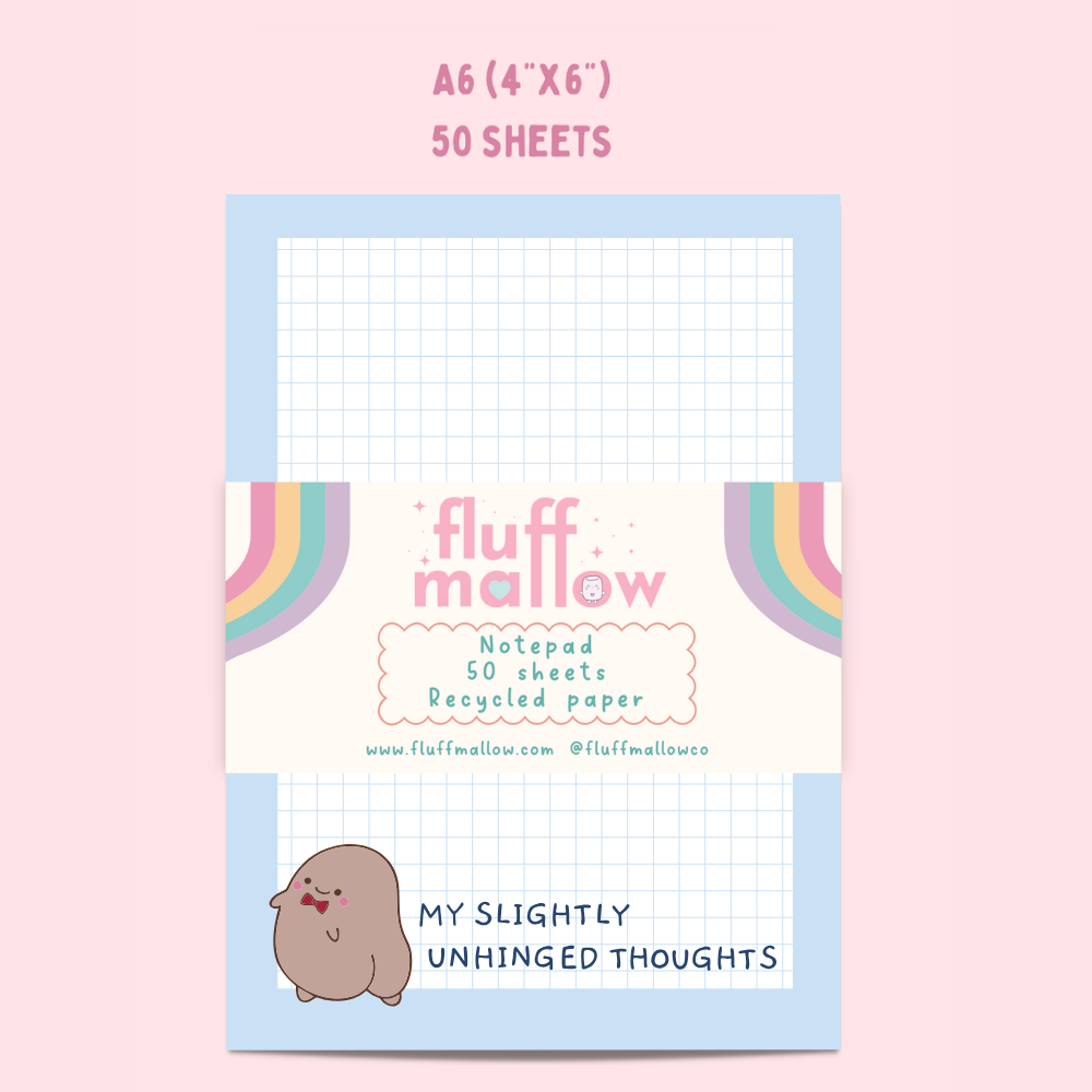 A6 unhinged thoughts note pad