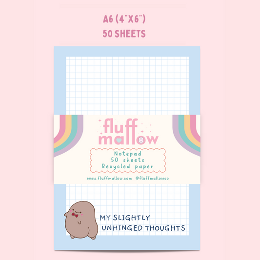 A6 unhinged thoughts note pad