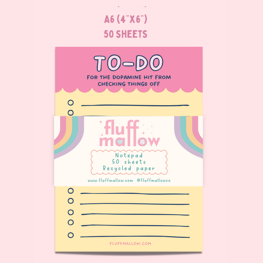 A6 to-do for the dopamine check list notepad