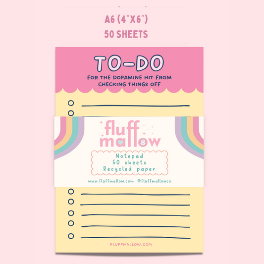 A6 to-do for the dopamine check list notepad