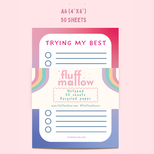 A6 Trying my best memo pad