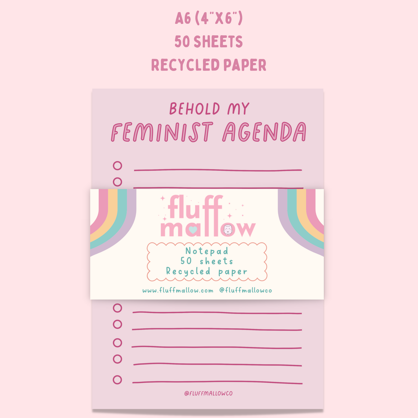 A6 Feminist agenda checklist pad