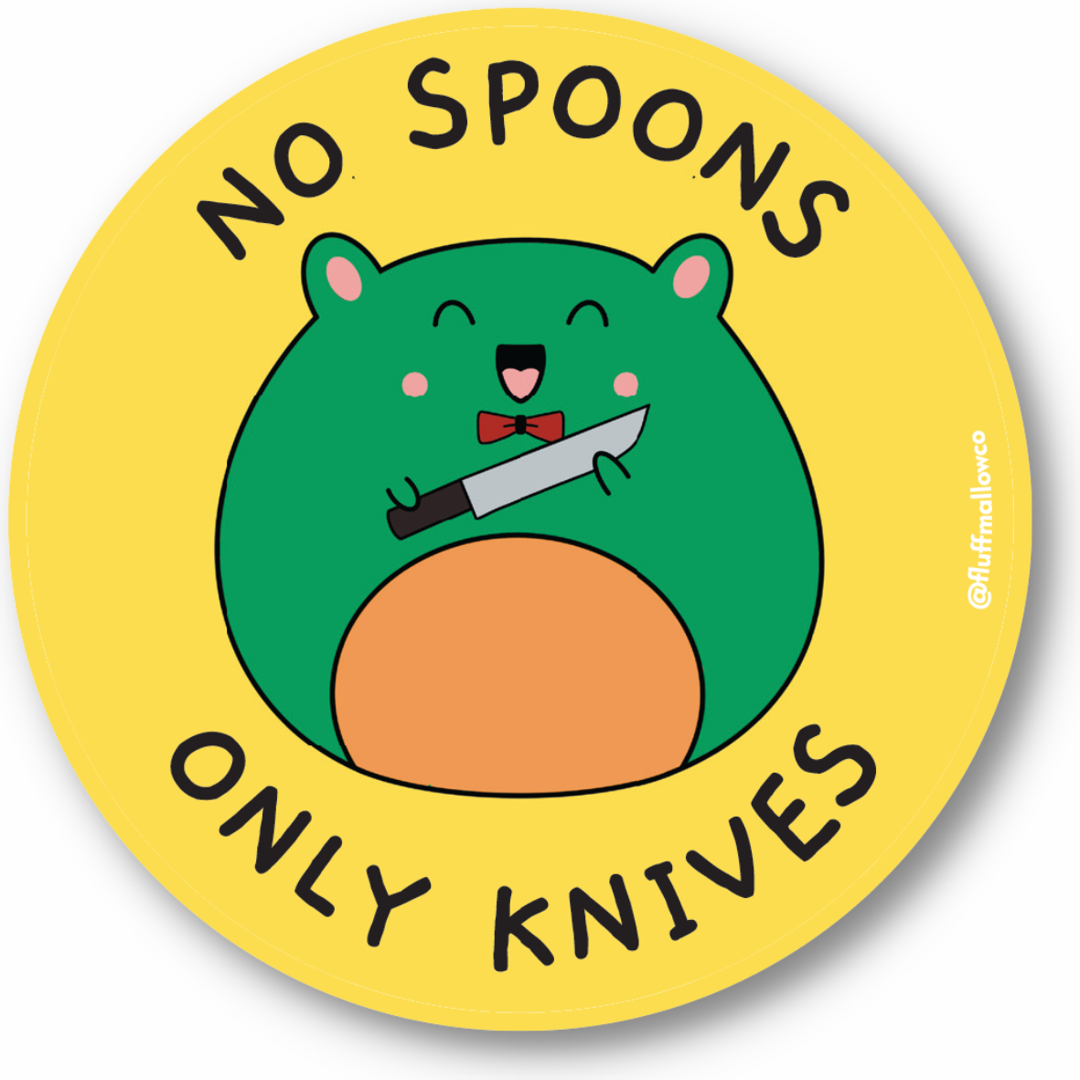 No spoons only knives kawaii frog vinyl sticker