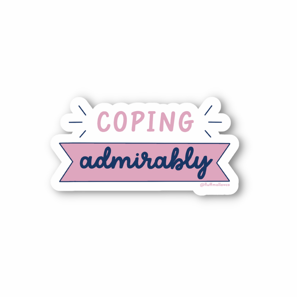 Coping admirably reading enamel pin