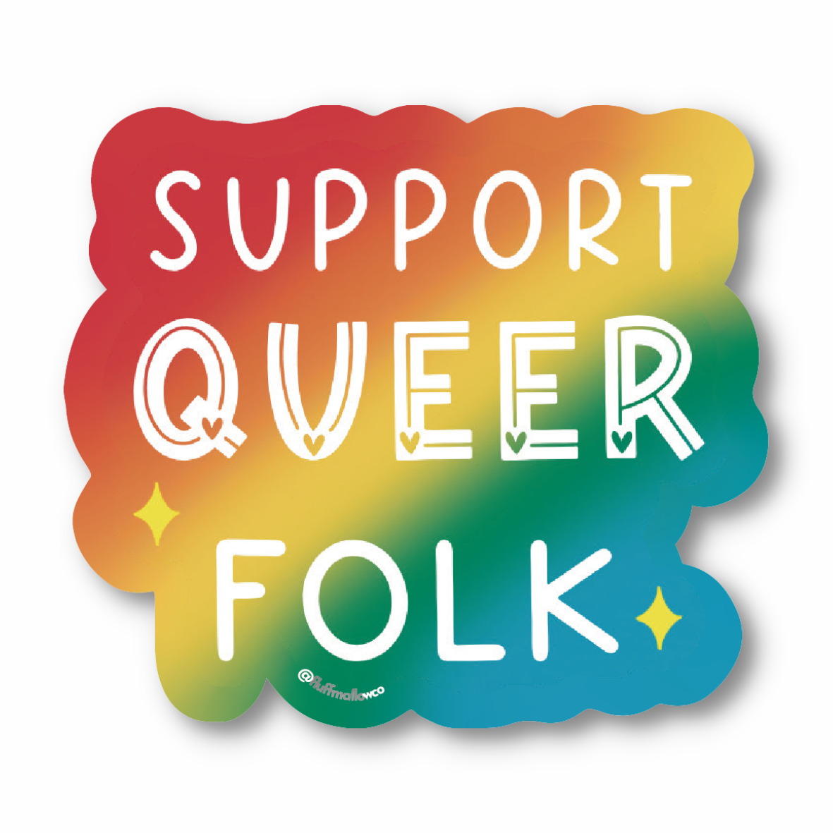 Support queer folk vinyl sticker