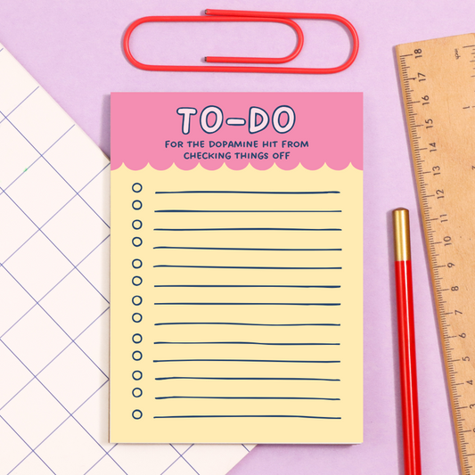 A6 to-do for the dopamine check list notepad