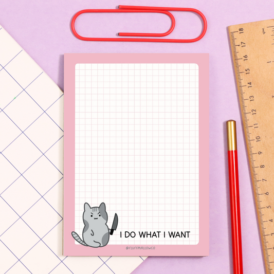 A6 I do what I want kitty note pad