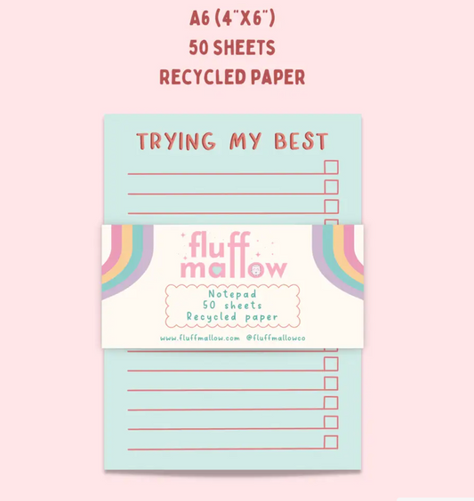 A6 Trying my best memo pad
