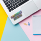 Actually austistic holographic vinyl sticker on laptop