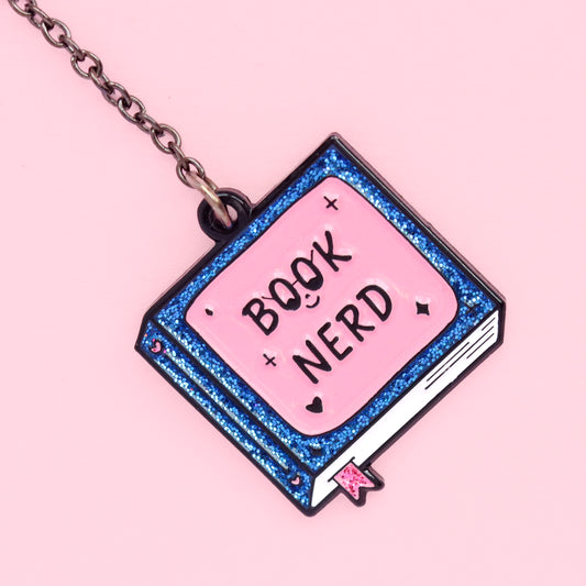 Book Nerd Enamel Bookmark With Chain