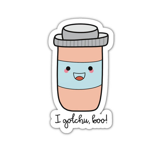 Cute pill bottle vinyl sticker