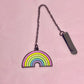 Rainbow pastels enamel bookmark with chain