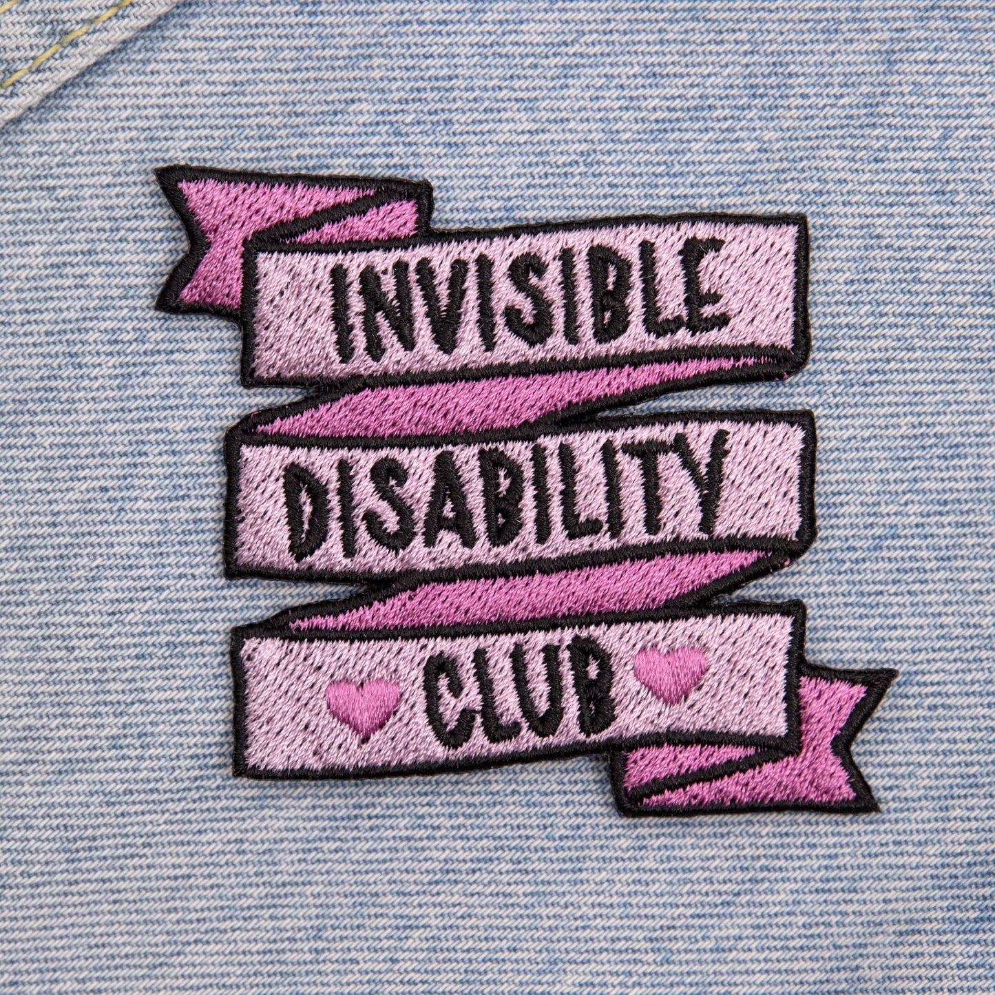 Invisible disability club ribbon enamel pin