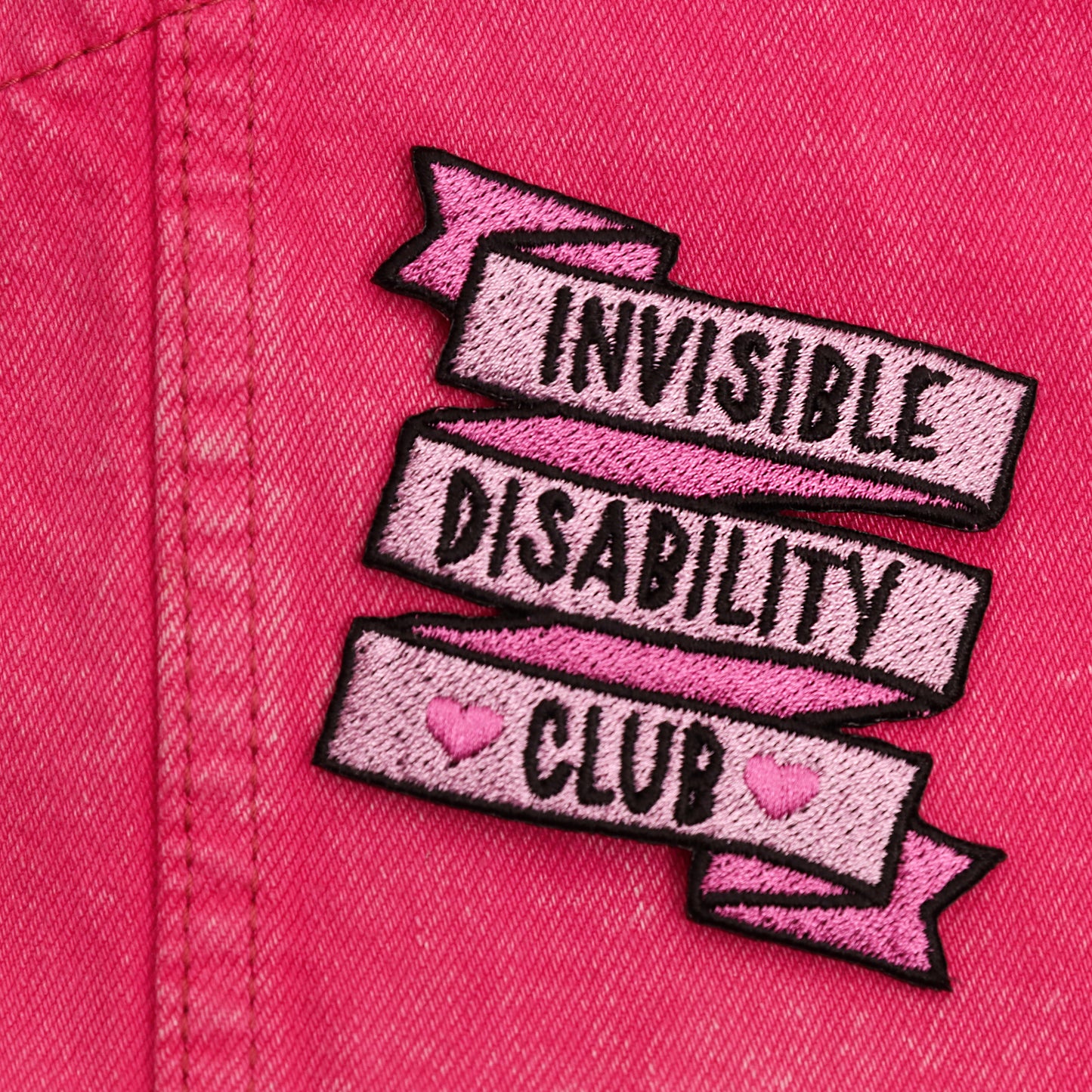 Invisible disability club embroidered flag  iron-on patch