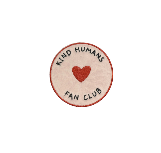 kind humans fan club iron on patch 
