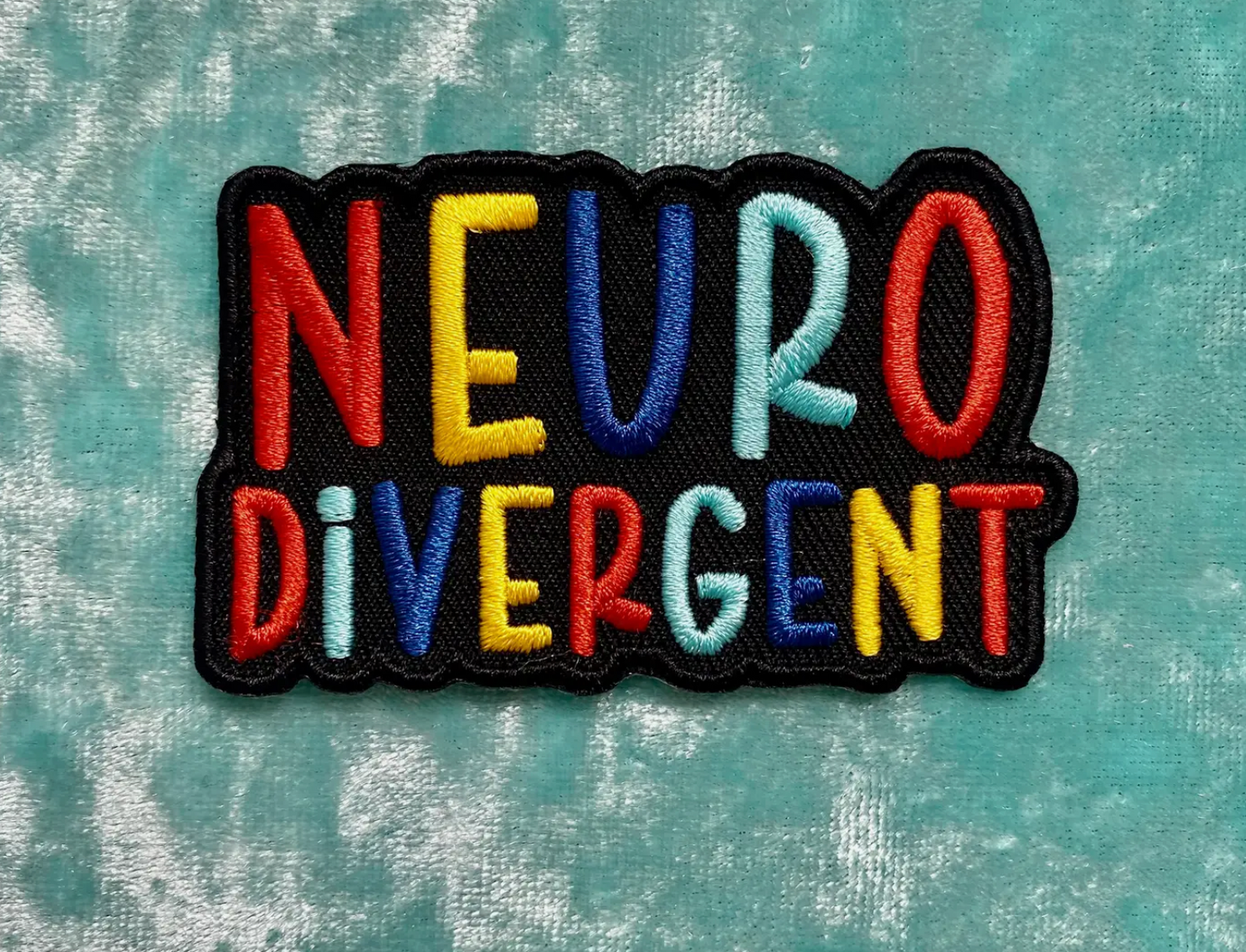 Neurodivergent embroidered iron-on patch