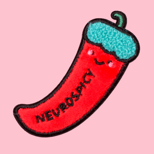Neurospicey iron on patch cute chilli 