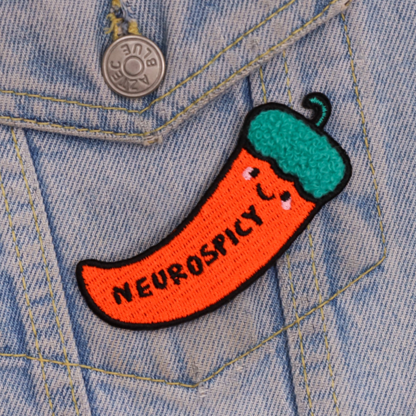 Neurospicy funny neurodivergent embroirdered iron-on patch