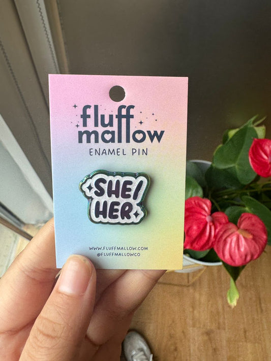 She/Her enamel pin