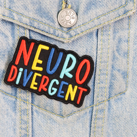 Neurodivergent embroidered iron-on patch