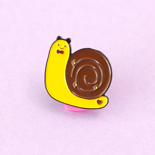Kawaii snail soft enamel pin