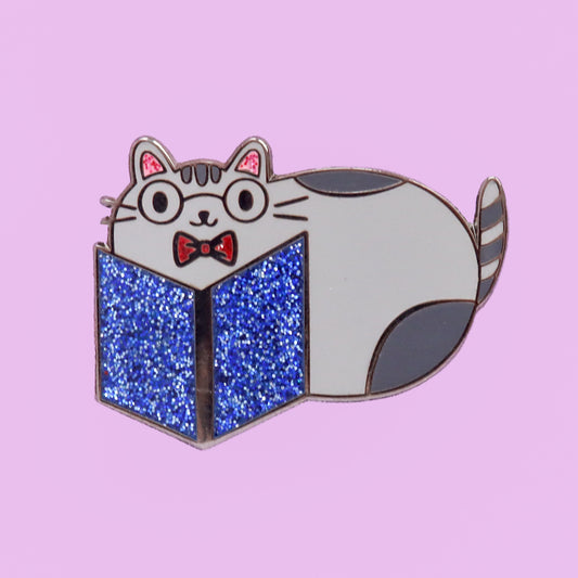 Book Cat enamel pin