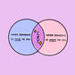 Cry Venn Diagram enamel pin
