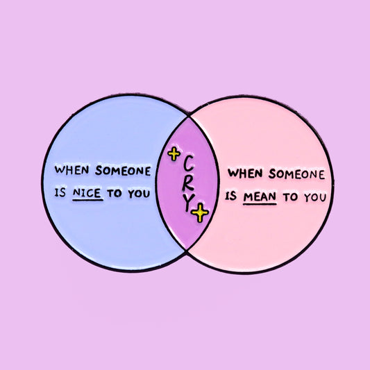 Cry Venn Diagram enamel pin