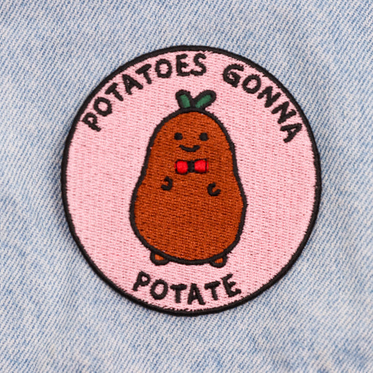 Kawaii potato funny embroirdered iron-on patch