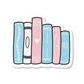 Trans LGBTQ+ book stack reading vinyl sticker