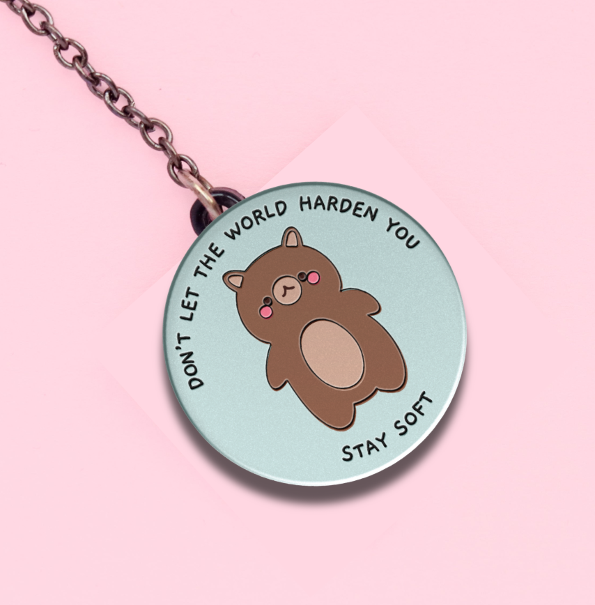 Stay soft Enamel Bookmark With Chain