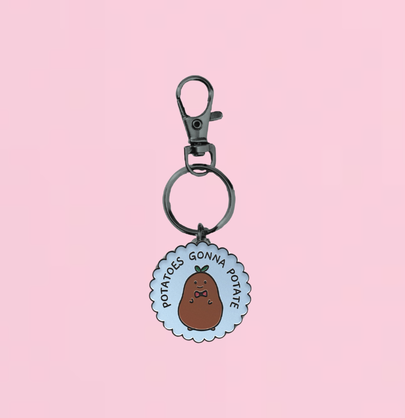 potatoes gonna potate enamel keychain and bag charm