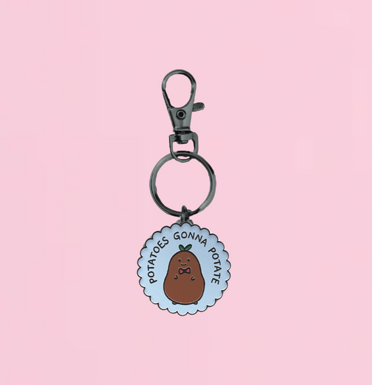 potatoes gonna potate enamel keychain and bag charm
