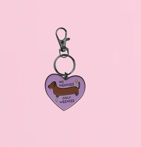 No meanies only weenies enamel keychain and bag charm