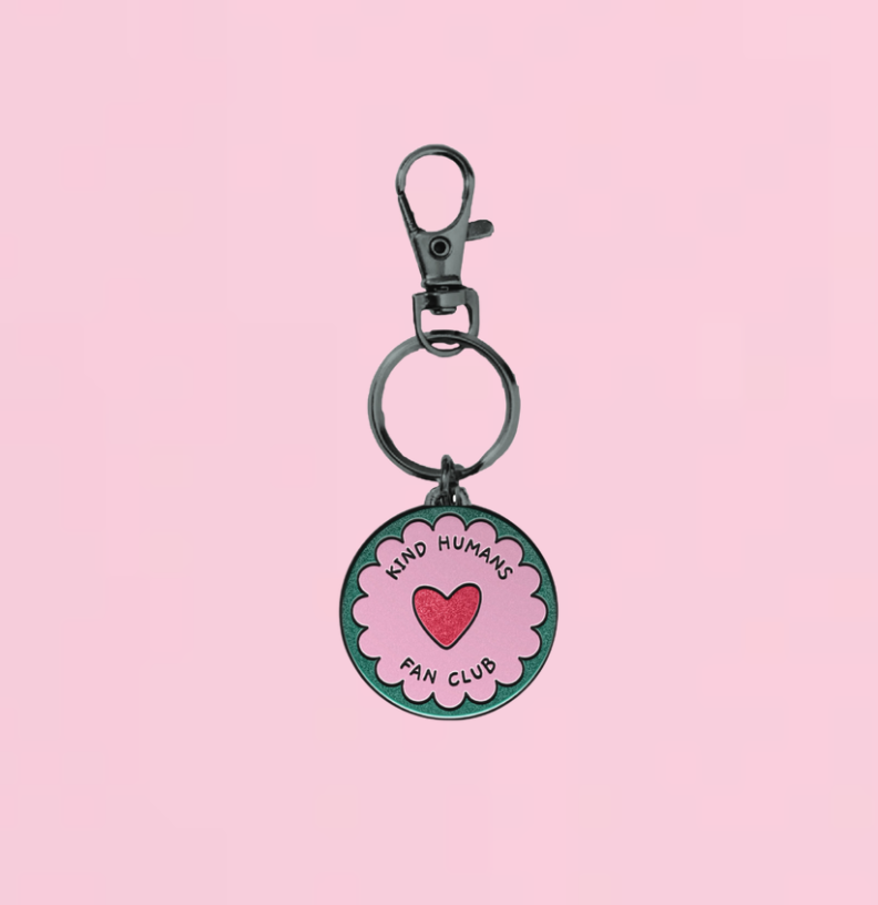 Kind humans club enamel keychain and bag charm