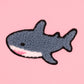 Kawaii shark blahaj fuzzy chenille iron-on patch
