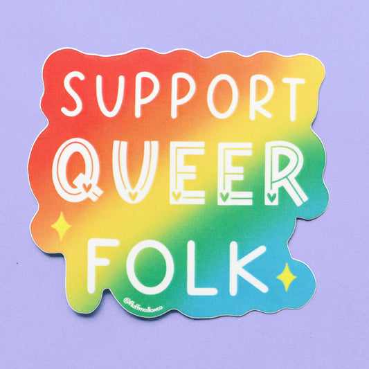 Support queer folk vinyl sticker