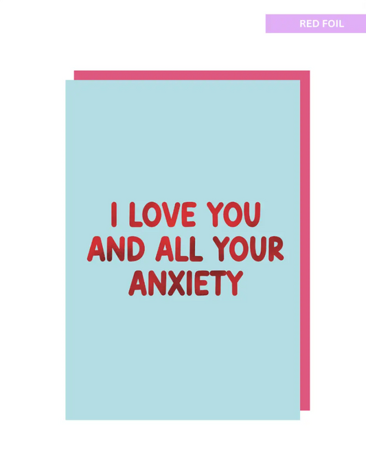 anxiety valentines greeting card cute