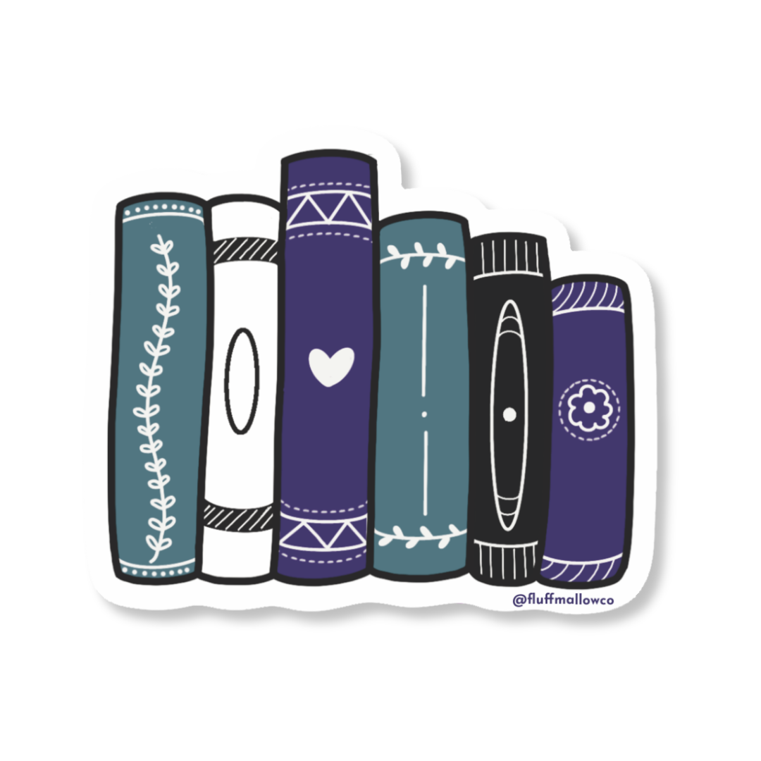 asexual book stack sticker