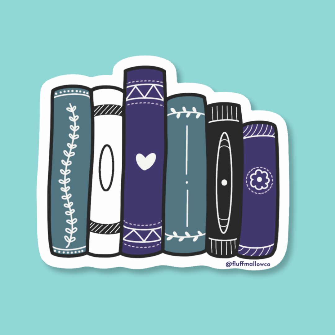 asexual book stack sticker 