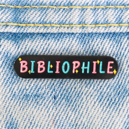 bibliophile enamel pin 