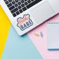 book babe sticker on laptop