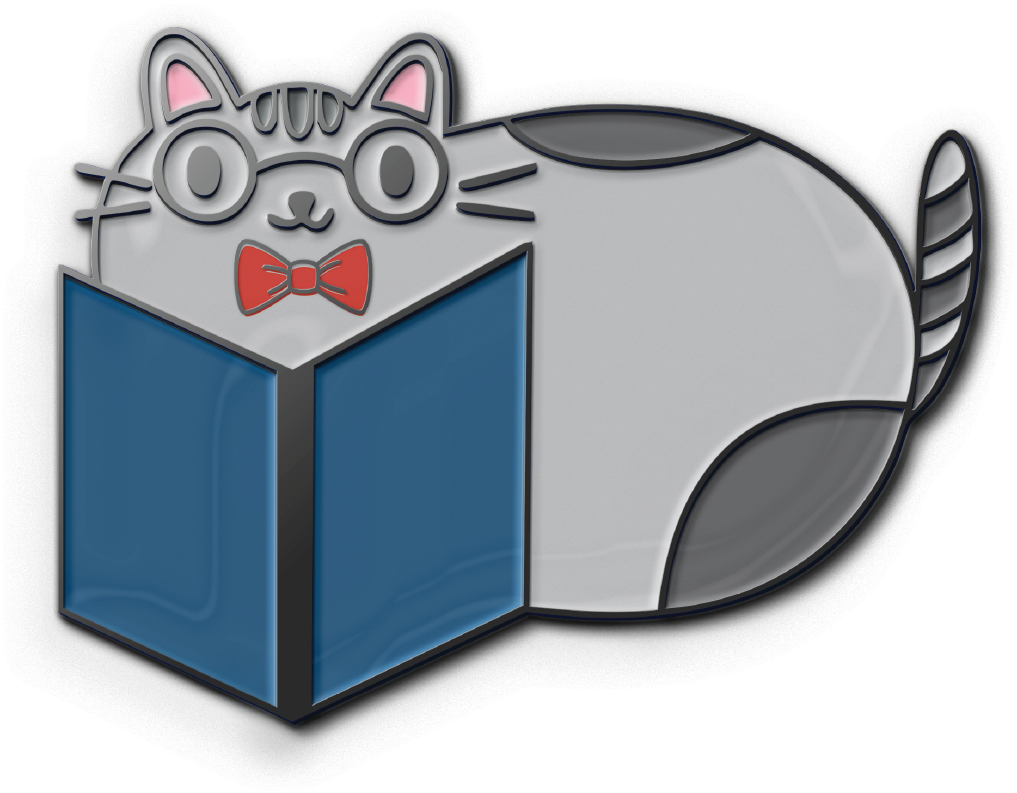 book cat enamel pin cute