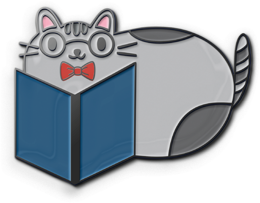 book cat enamel pin cute