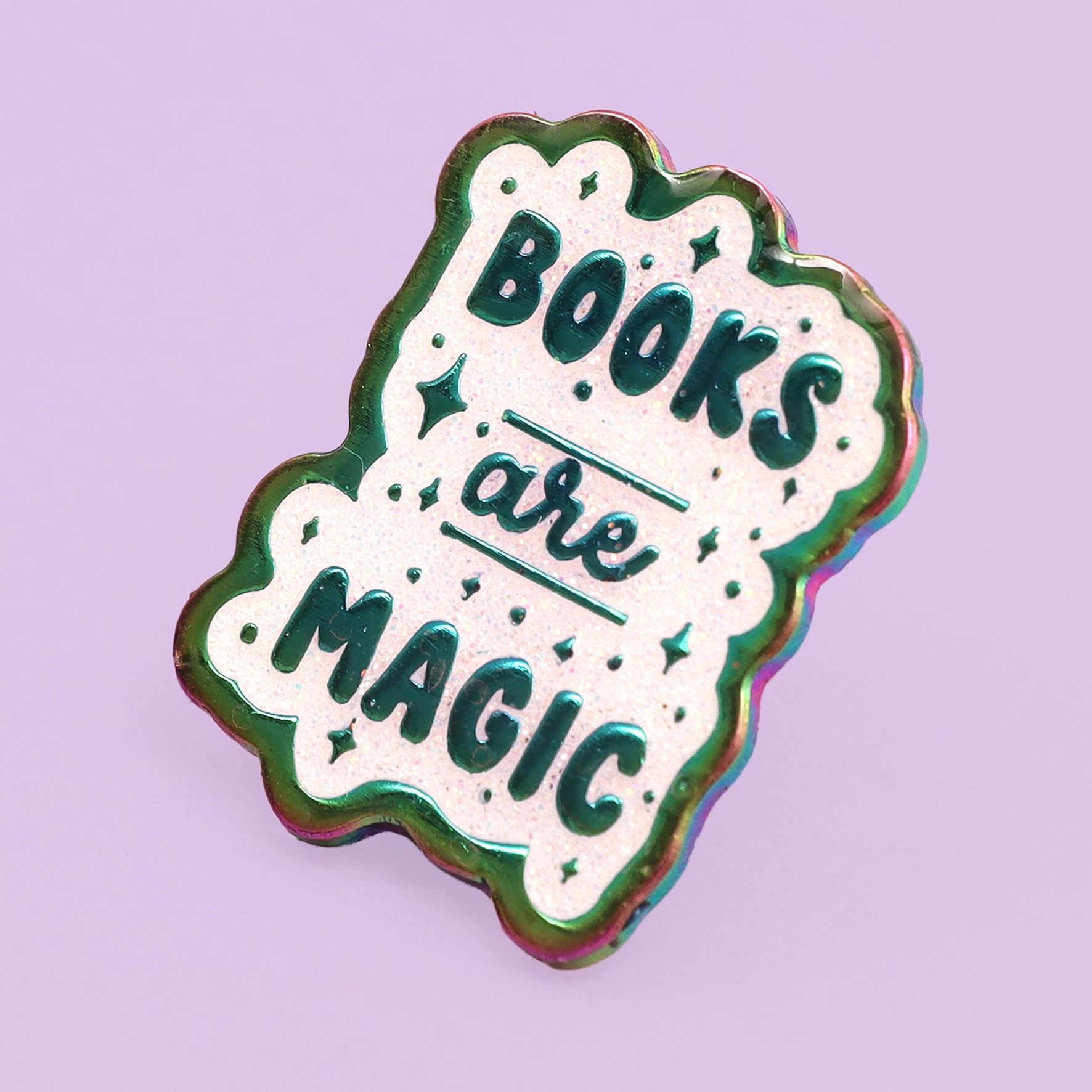 books lover enamel pin