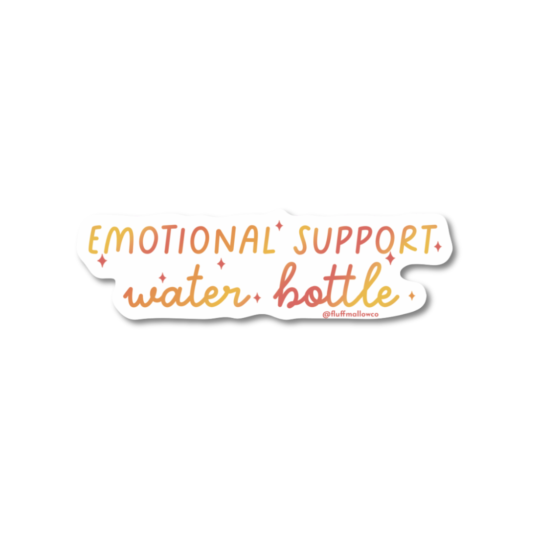 emotional support water bottle sticker funny