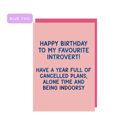 introvert birthday card