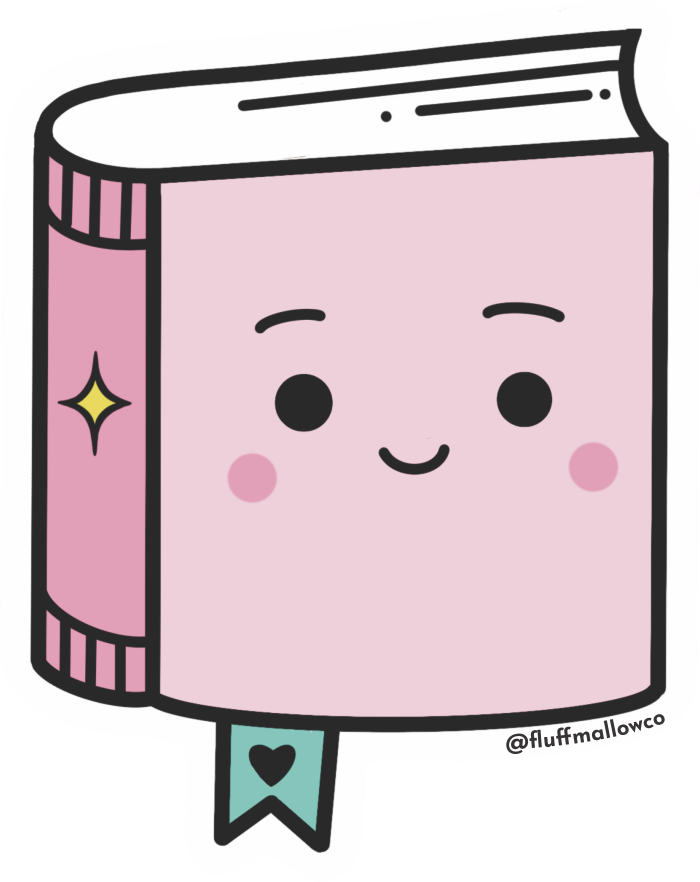 kawaii book sticker 