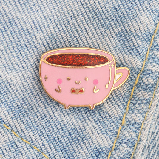 kawaii coffee cup enamel pin cute